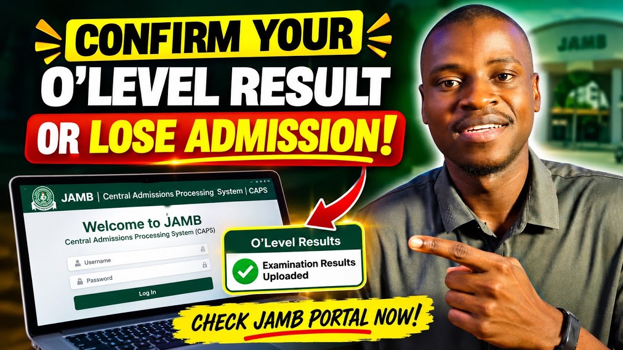 How to Check and  Confirm If your O'level Was Successfully Uploaded on JAMB Portal