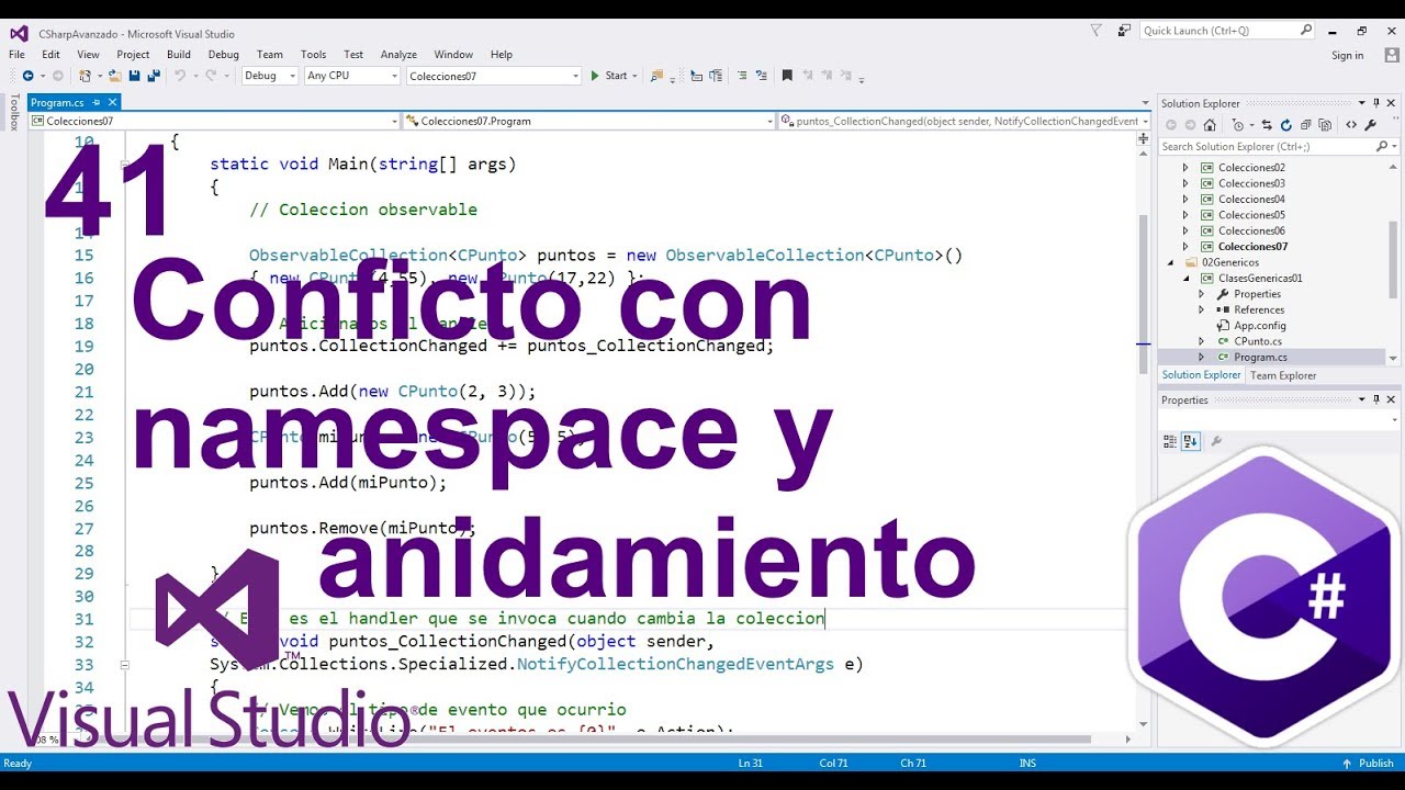 Tutorial C# nivel Avanzado 41 --- Conflicto con namespace y anidamiento