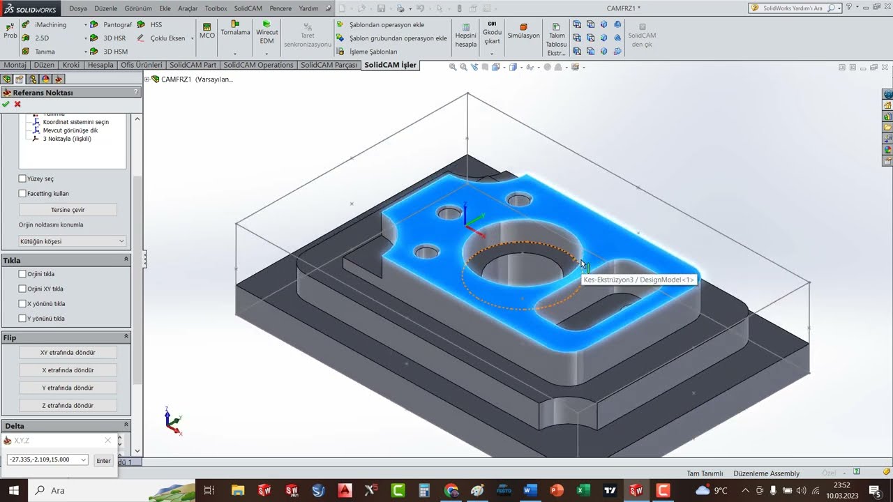 SOLIDCAM FREZE GİRİŞ - SOLIDCAM 2.5 EKSEN YÜZEY FREZELEME