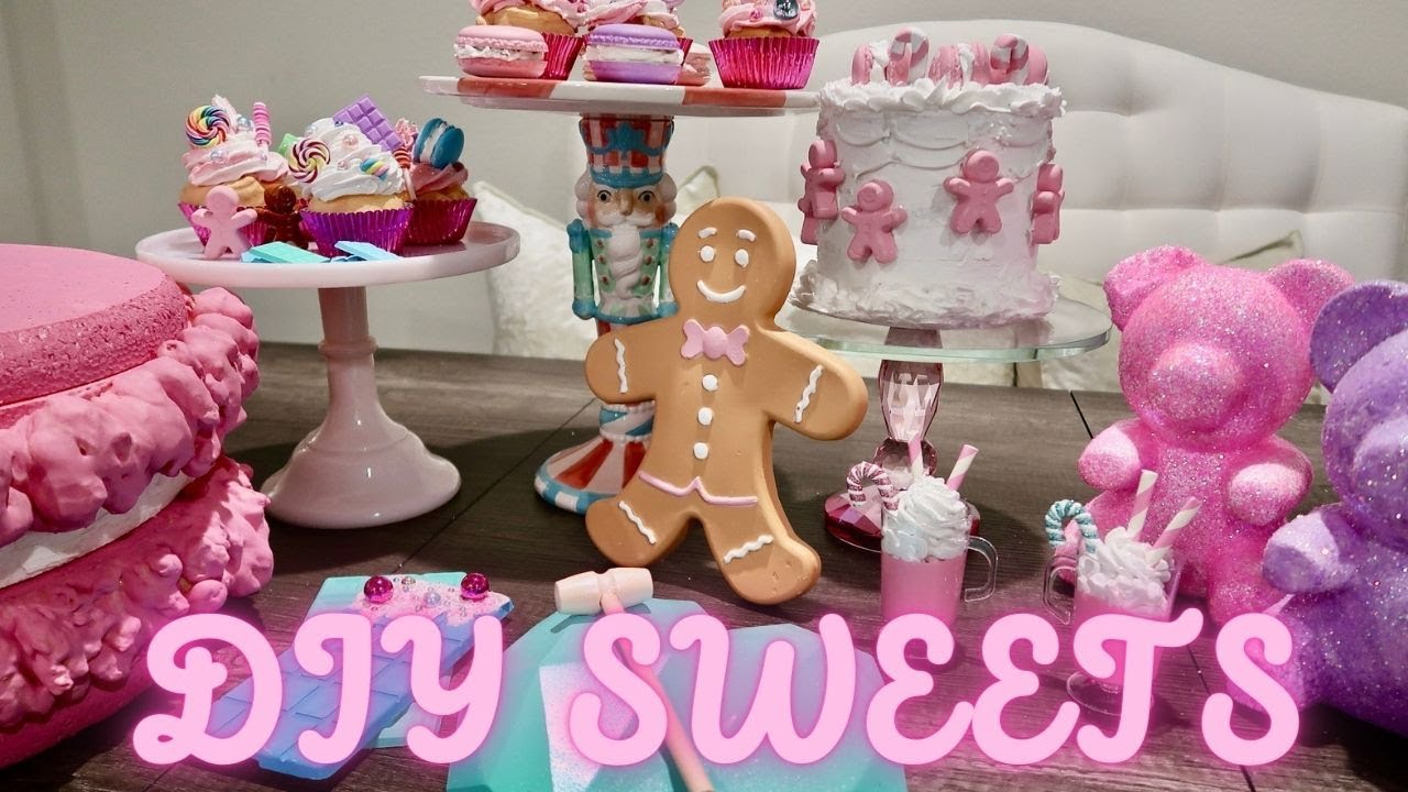 DIY Pastel Christmas Ornaments | Candyland Christmas | Fake cupcakes, cake, macarons, gummy bears