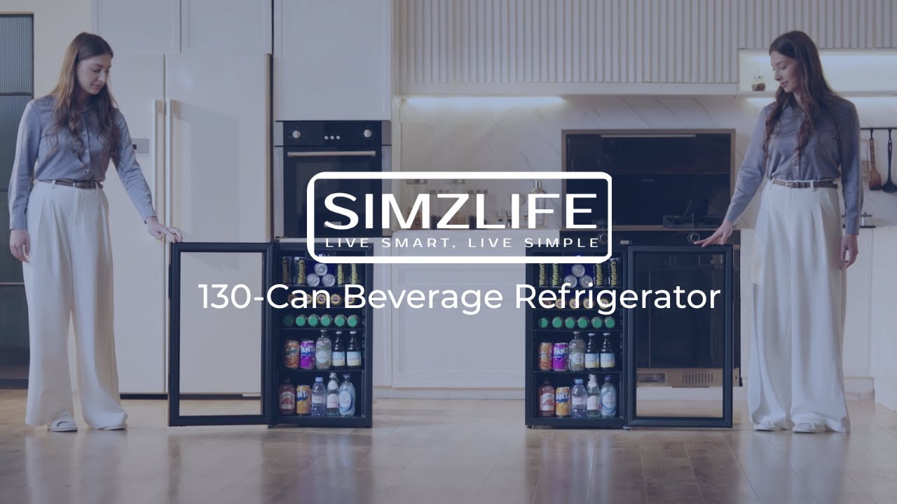 Simzlife 130-Can Beverage Refrigerator | Smart Cooling for Every Drink