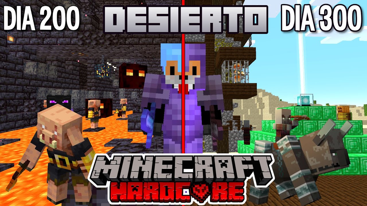 Sobreviv&iacute; 300 D&iacute;as en MINECRAFT HARDCORE pero en un DESIERTO INFINITO!!!