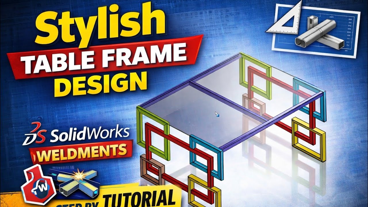 How To Design Stylish Table Frame In SolidWorks Weldments | Rectangular Tube Frame Tutorial