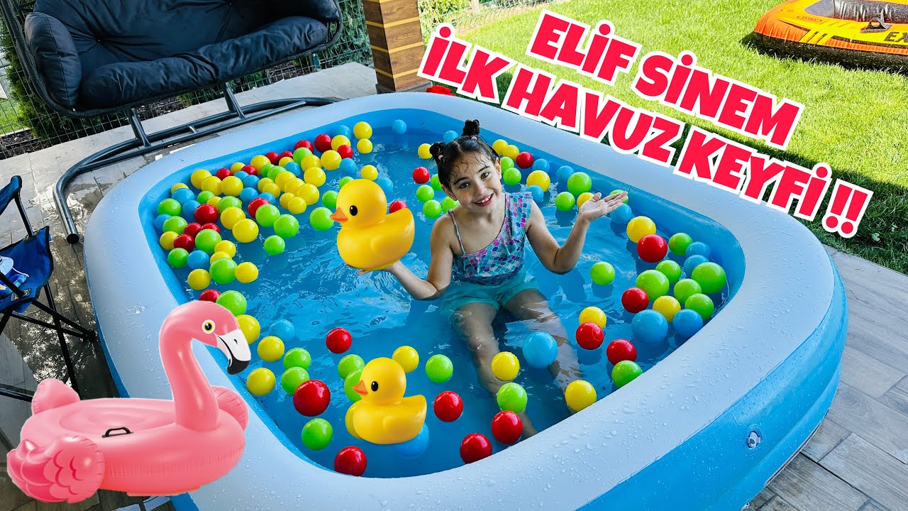 ELİF SİNEMİN YENİ EVDEKİ İLK HAVUZ KEYFİ !! HADİ YARIŞ YAPALIM ?!