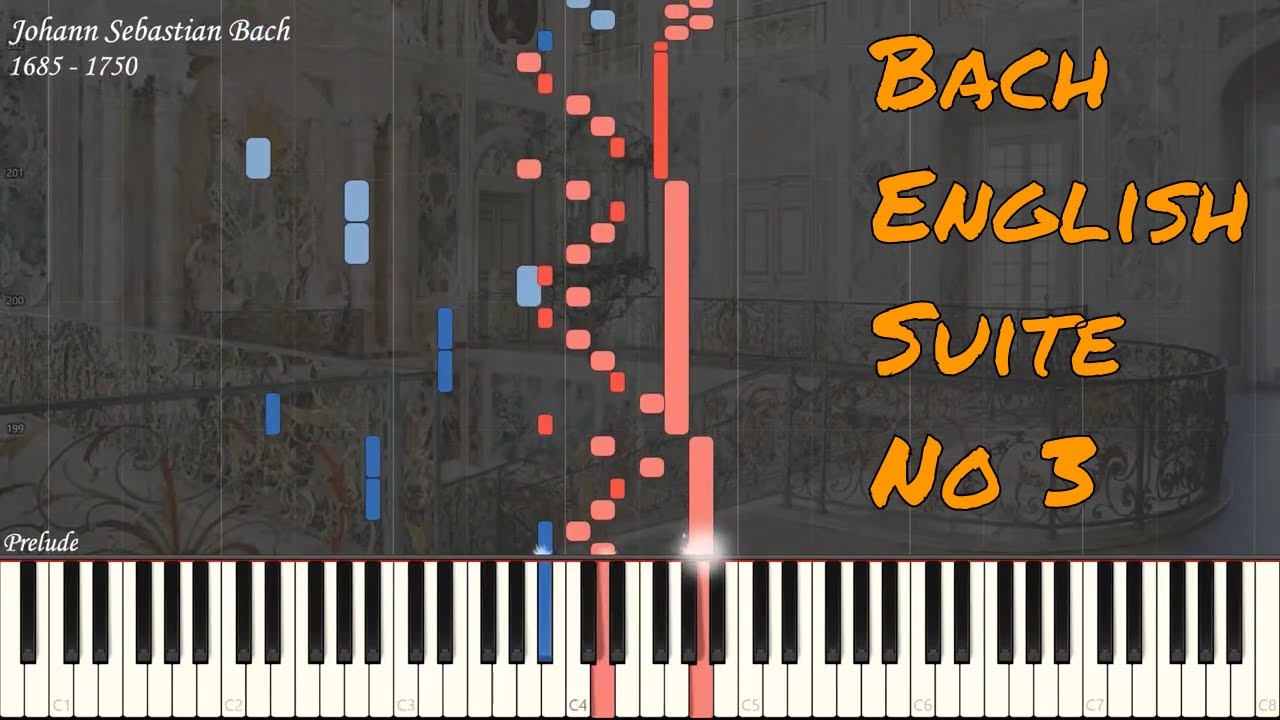 JS Bach - English Suite No 3 in G Minor BWV 808 | Piano Synthesia | Library of Music