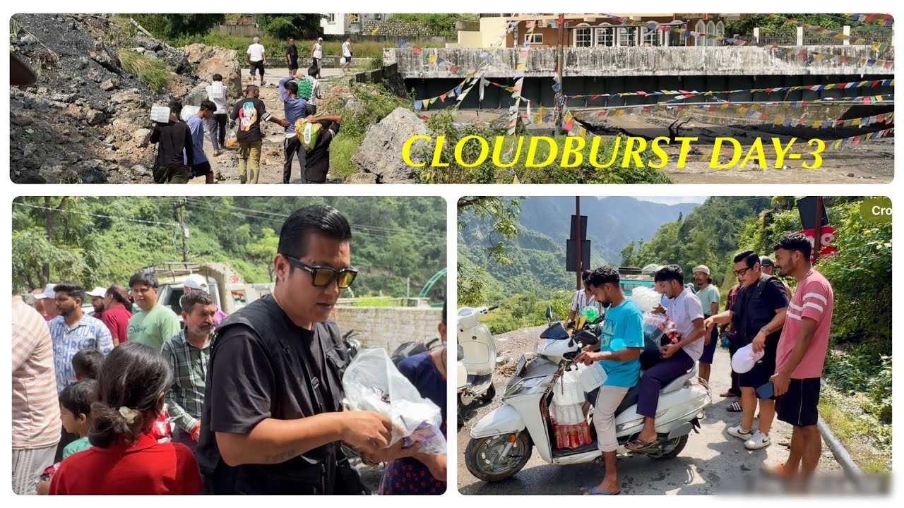 Day 3 at Sahastradhara cloudburst &ndash; one body recovered, relief food distributed 🙏 #tibetanvolgger 
