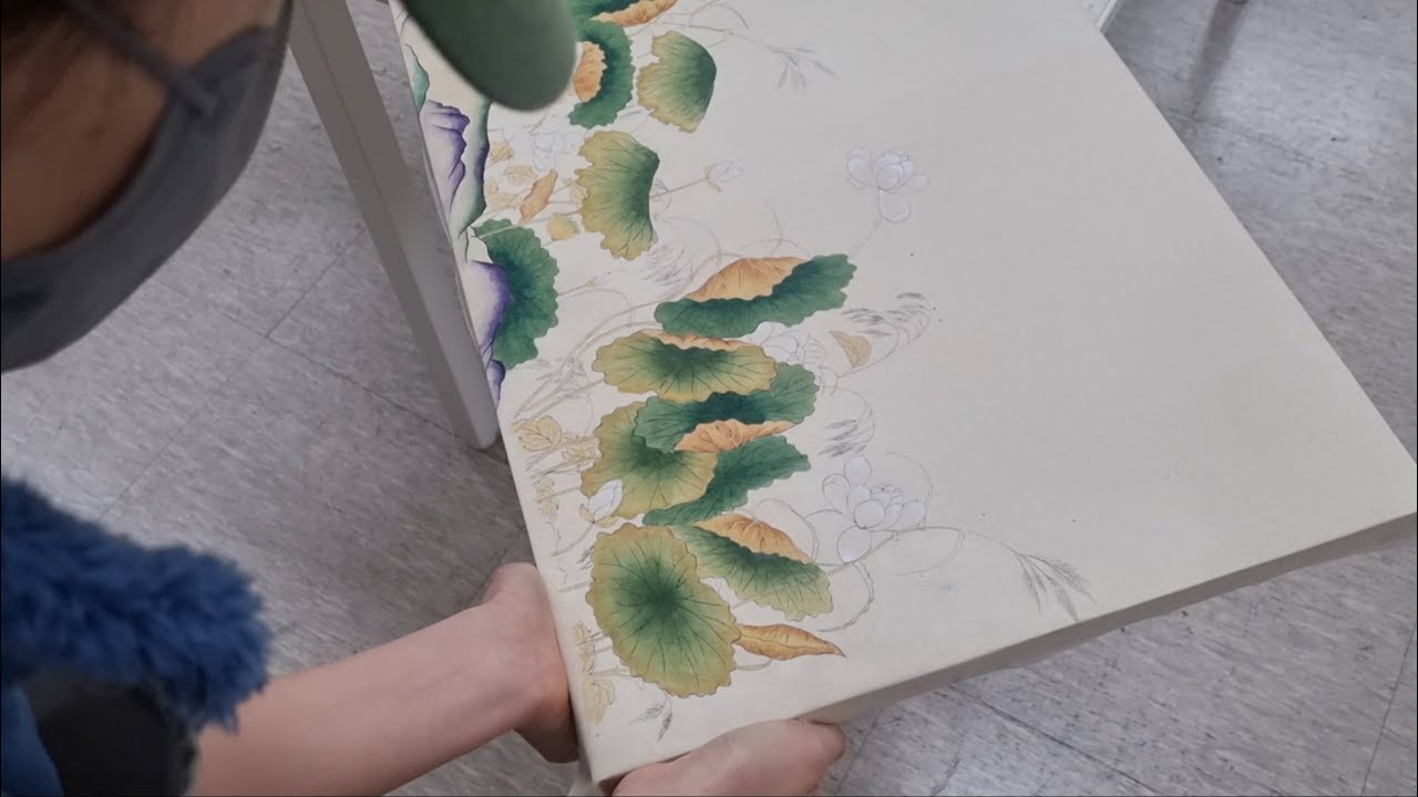 쉬는 날 출근해서 배접만하는 화실자영업자의 하루이자 배접ASMR