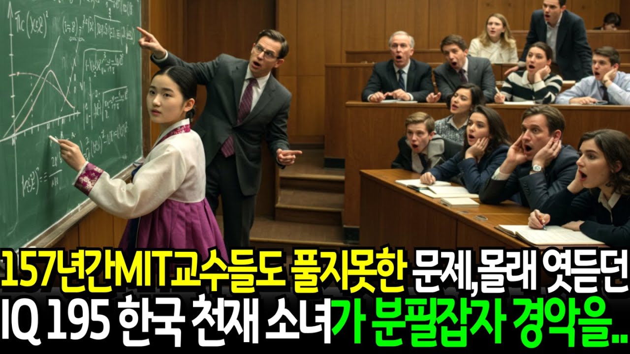 미국 MIT 교수들도 포기한 문제, 몰래 강의실에 들어간 IQ195 한국 천재 소녀가 풀어버리는 순간 모두 경악하게되는데..