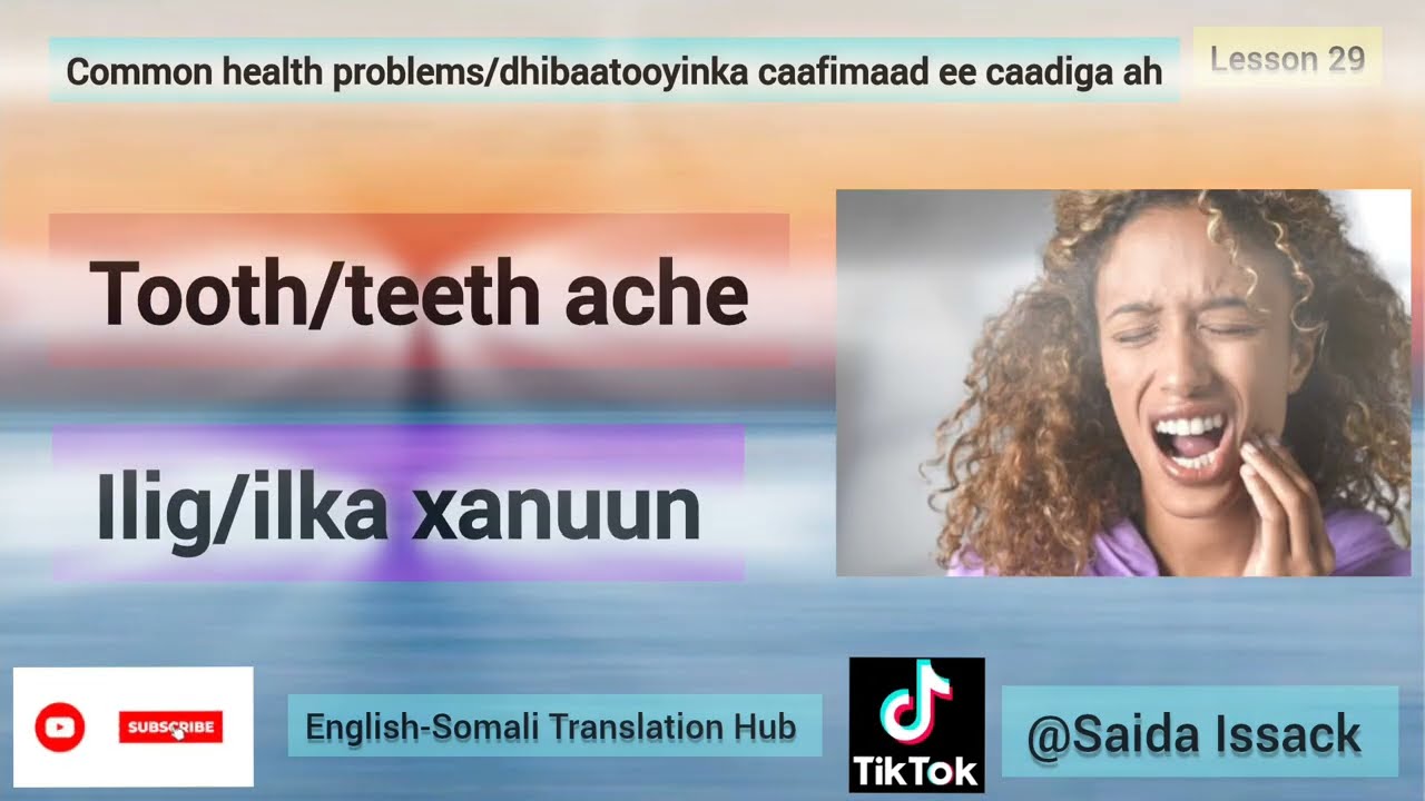 Common Health Problems/ Dhibaatoyinka caafimaad ee caadiga ah#english #somali