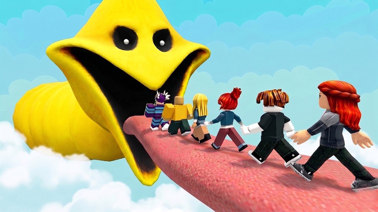 100 Players Enter Hungry Worm Snake Roblox