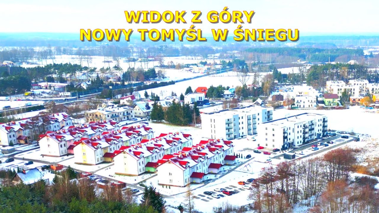 Nowy Tomyśl w śniegu. Widok z lotu ptaka
