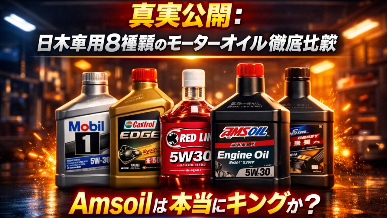 真実公開：日本車用8種類のモーターオイル徹底比較 — Amsoilは本当にキングか？