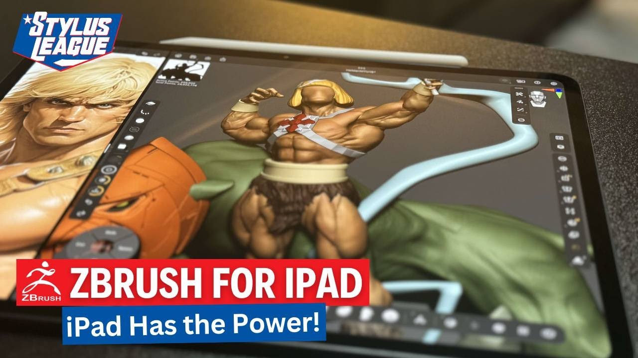 iPad Sculpting with ZBrush for iPad - He-Man - Stylus League Creative Live Stream