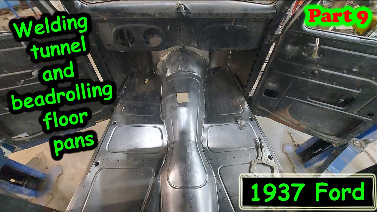 Bead rolling the floor and tunnel along with welding in the firewall Part 9