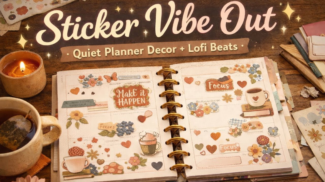 Sticker Therapy 🫖 | A Calm, No-Talk Planner Vibe Out