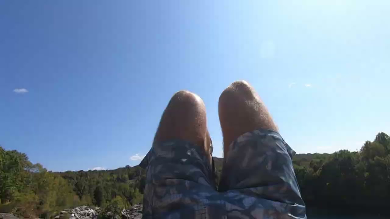 Massive cliff jump off trampoline (POV)