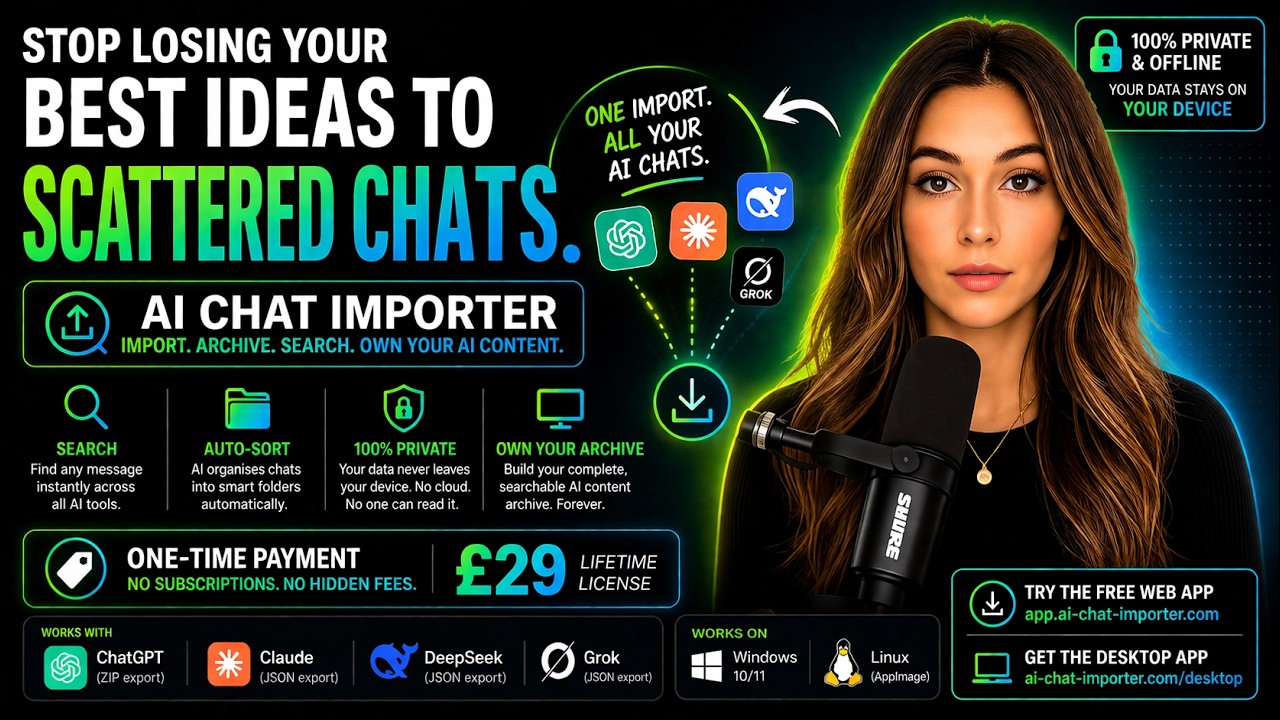 I Found a Way to NEVER Lose an AI Conversation Again (ChatGPT, Claude, Grok & More)
