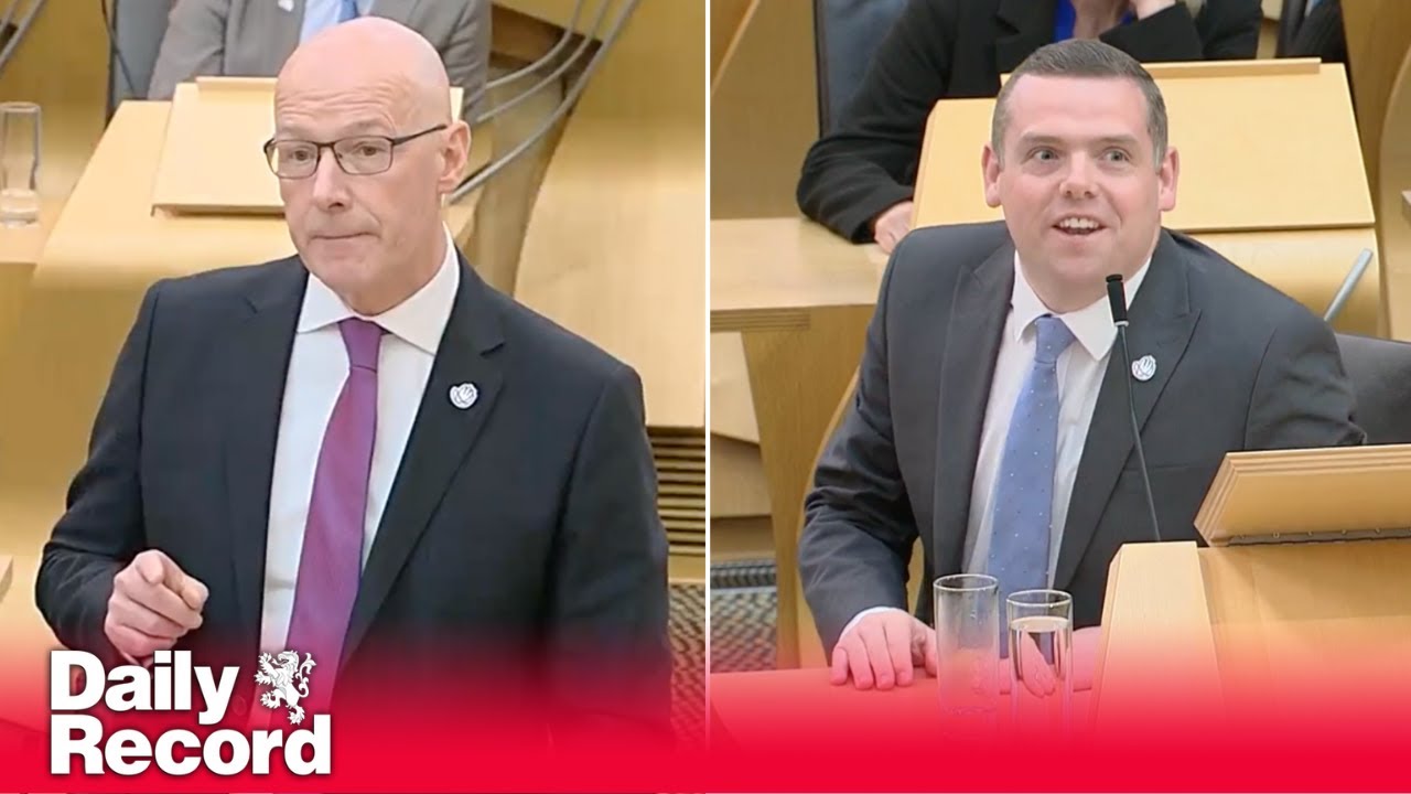 Douglas Ross forced to apologise to John Swinney during FMQs for branding him 