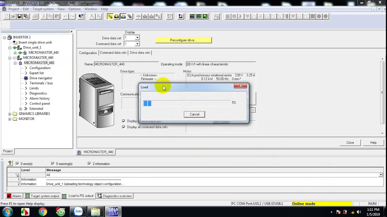 How to backup data from Inverter Siemens MM440  to PC