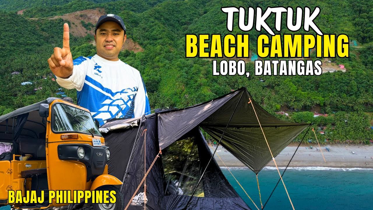 UNKNOWN BEACH CAMPSITE IN LOBO BATANGAS | TUKTUK CAMPING IN HEAVY STORM MONTANA TUNNEL TENT |R HAVEN