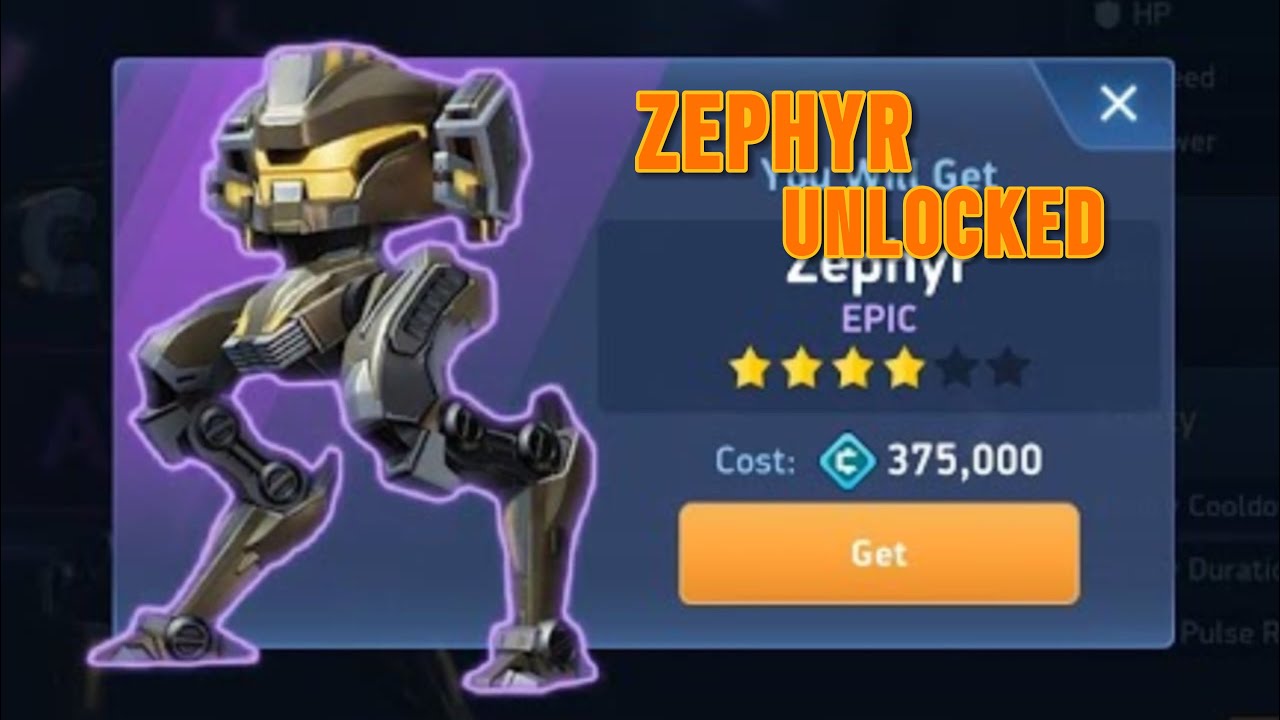 Zephyr unlocked🔓🥳|Mech Arena