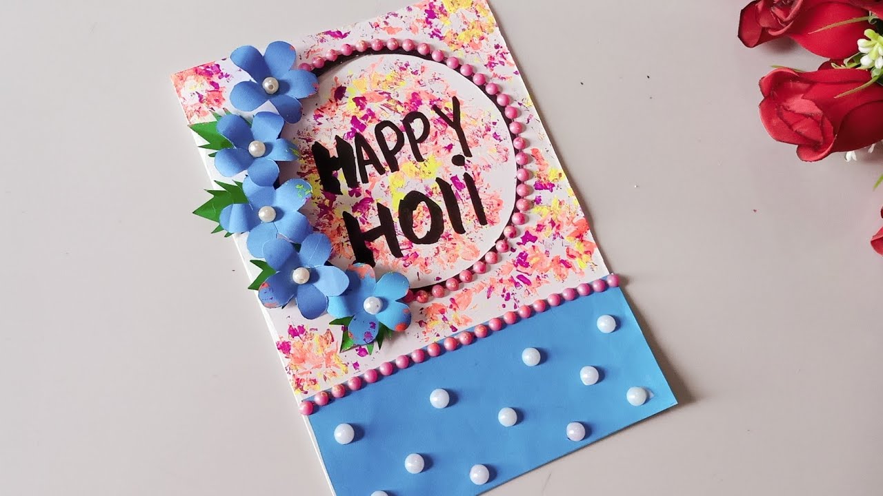 Handmade Holi greeting card | Holi craft ideas | Holi card making 2020| Holi special greeting card