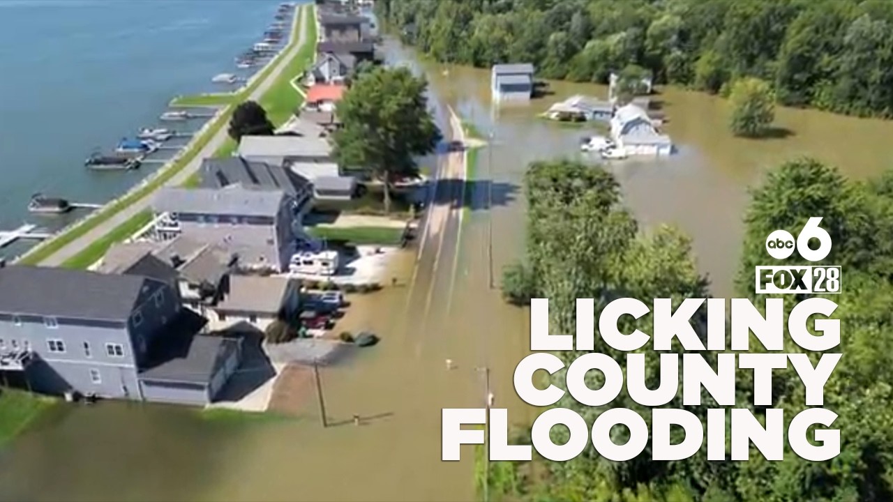 DRONE: Heavy rain slams Central Ohio, flooding highway and causing detours