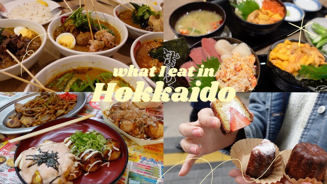 What I eat in Hokkaido│Sapporo , Tanukikoji street , fish market, food diary