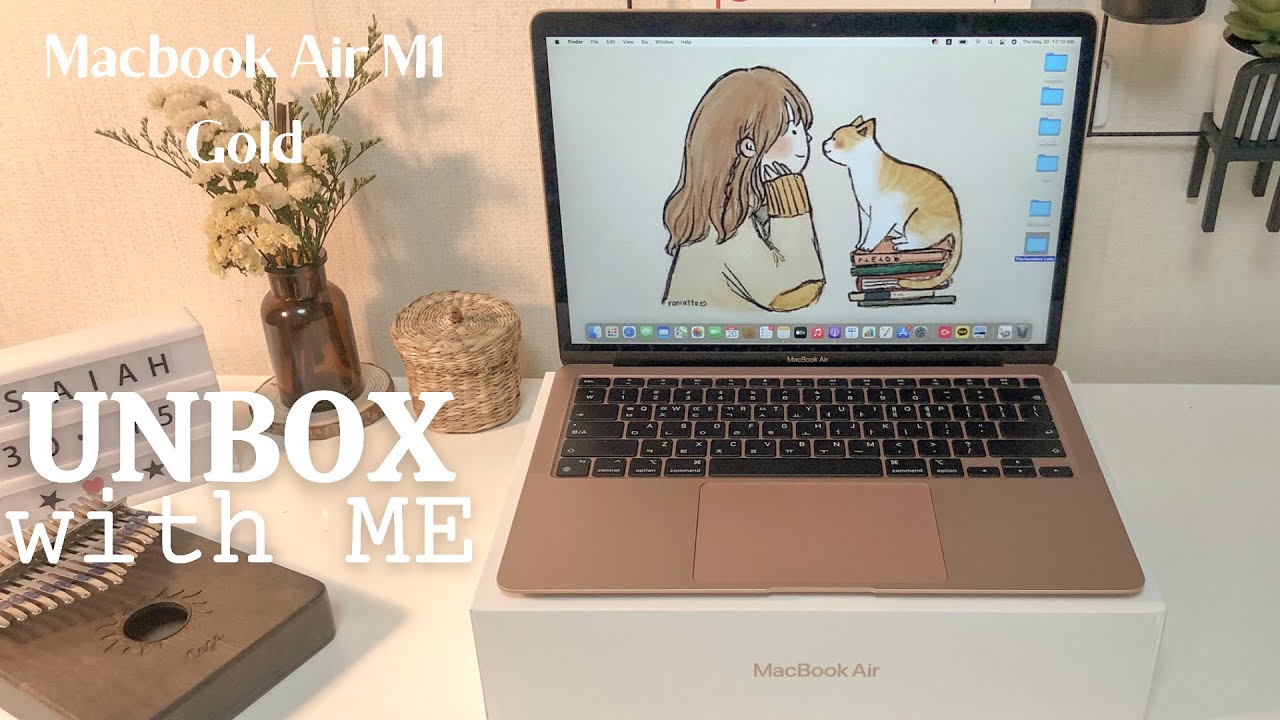 Macbook Air M1 Unboxing Gold in 2021 l Aesthetic Unboxing and Setup l 맥북에어 언박싱 |Silent Vlog #46
