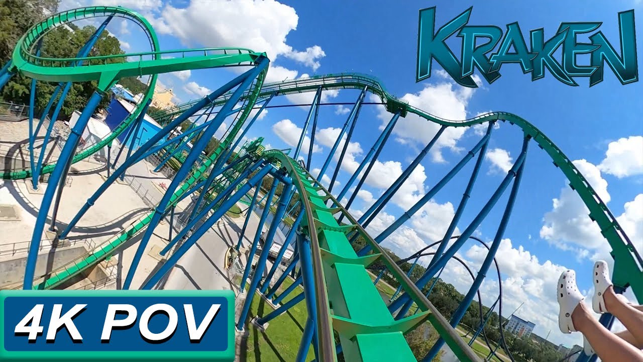 Kraken (4K Front Seat POV)- SeaWorld Orlando, Orlando, FL