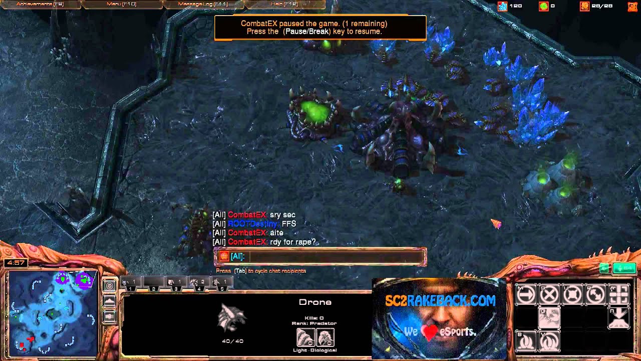 ROOTDestiny (Z) vs. CombatEX (P) [Game 10] - Starcraft 2 Ladder
