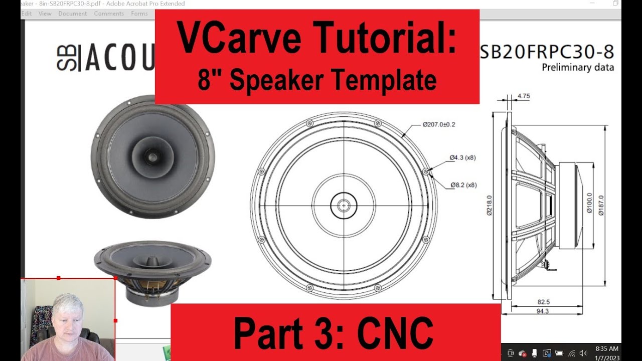 VCarve Pro - Speaker Template Part3: CNC Carving the Template #cncrouter #cnc #diy #vcarvepro #cnc