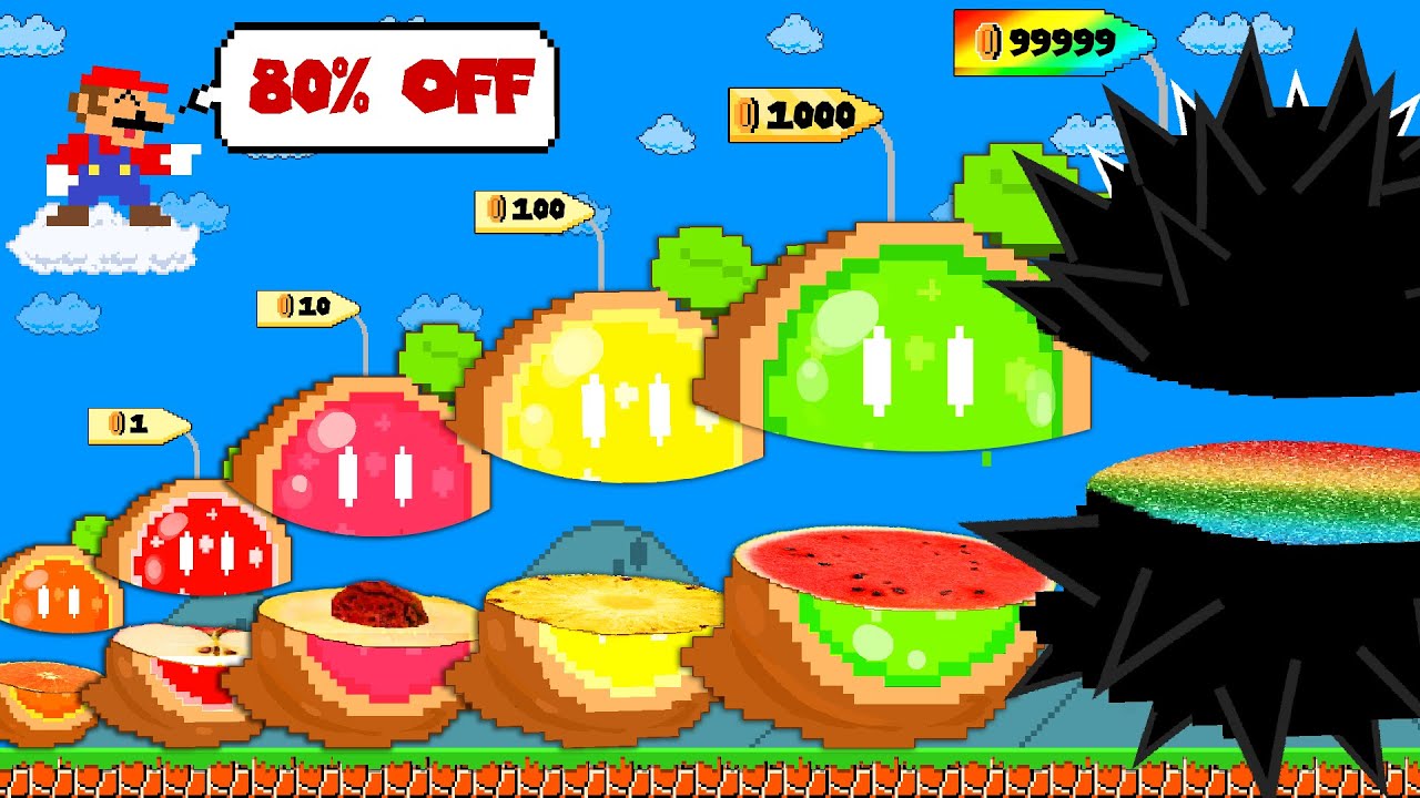 Can Mario vs Marble Race SUIKA Watermelon Calamity Maze with All Seeds |  Game Animation