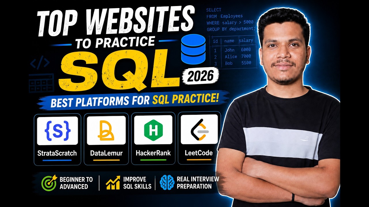 Top SQL Practice Websites in 2026 | StrataScratch, DataLemur, HackerRank & LeetCodeDataset videos