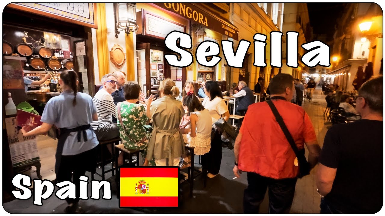 🇪🇸 Seville by Night | Walking through the Historic City Center Full of Lights & Landmarks