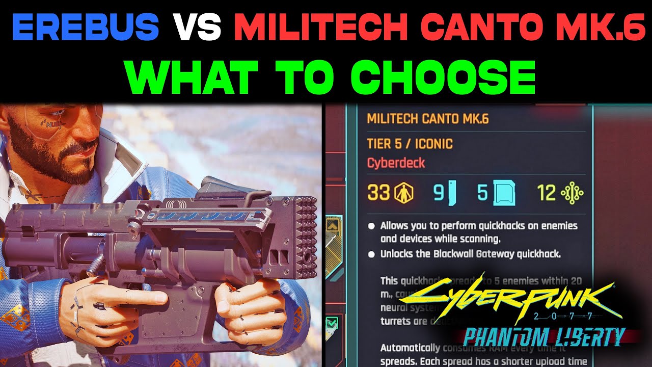 EREBUS против Militech Canto Mk.6 — КОГО ВЫБРАТЬ? Руководство и обзор | Cyberpunk 2077 Phantom Li...
