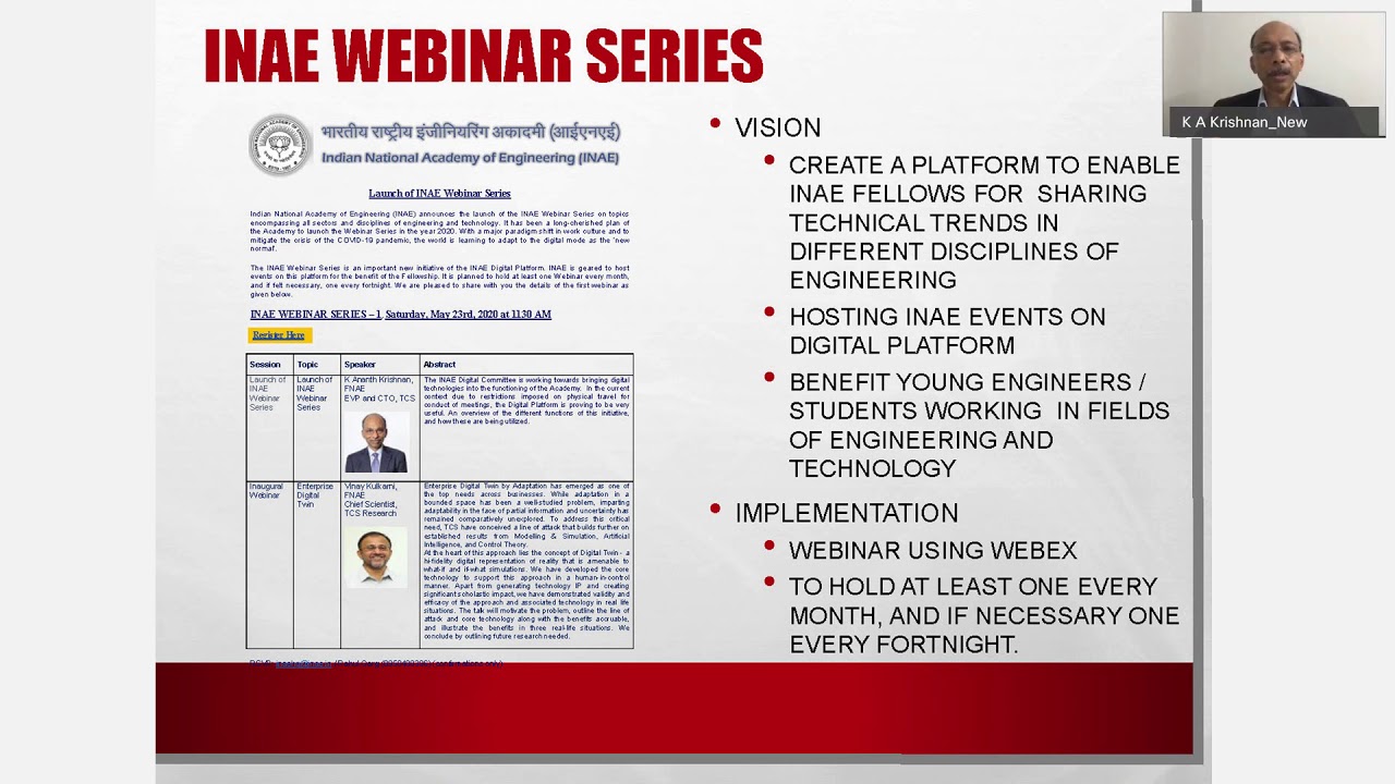 Enterprise Digital Twin -INAEWebinarSeries - Webinar 1, held on May 23, 2020