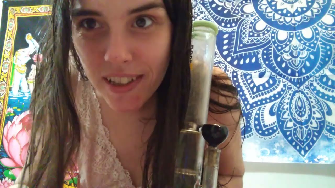 Weed girl Talks Forever Smoking 11  Marijuana Strains in a 17 Inch Bong DopeZilla PinkMoonLust
