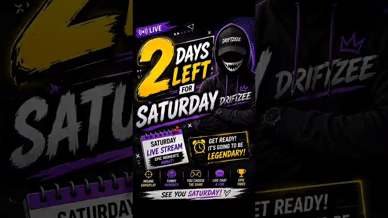 🔥 ONLY 2 DAYS LEFT! 🎮 Saturday Live Stream Is Coming 🚀#driftzeee #shorts