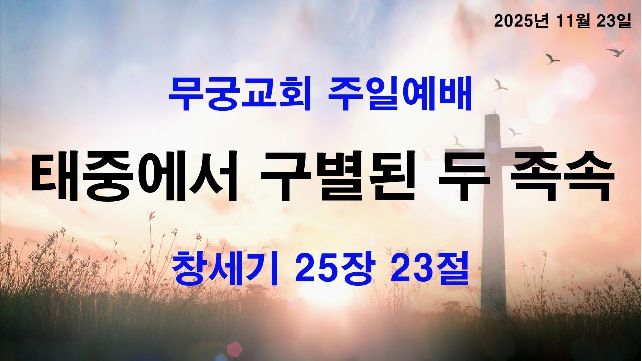 251123주일예배 - '태중에서 구별된 두 조속' (창25:23)