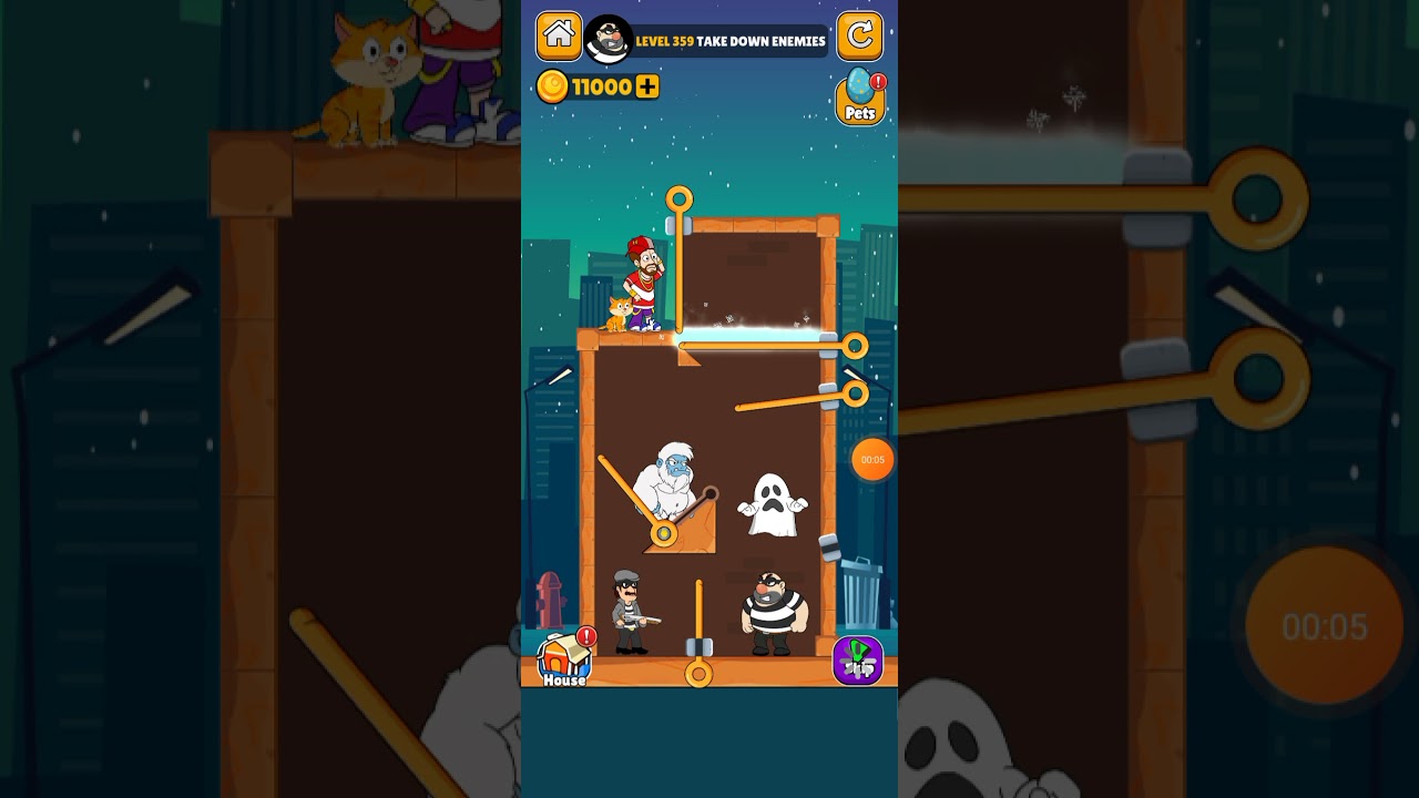 Home Pin - How To Loot? - Pull Pin Puzzle iOS Android Gameplay Level 359 Walkthrough