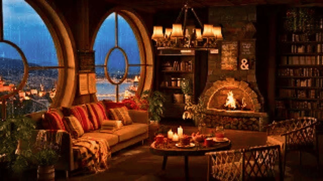 🔥 Cozy Room Ambience: 🌧 Rain & Crackling Fire for Restful Sleep
