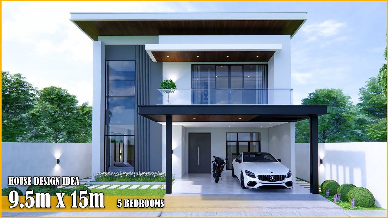 House Design | 2storey House | 9.5m x 15m with 5Bedrooms