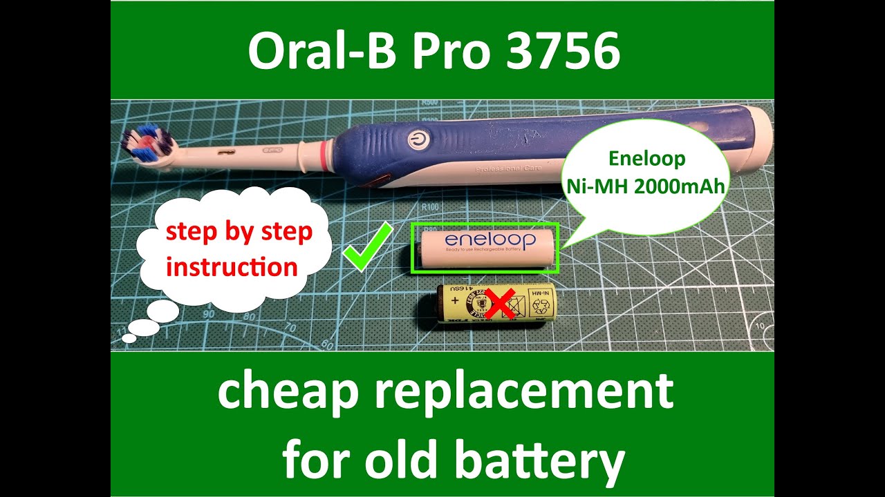 Oral-B Pro 3756 Battery Replacement - Upgrade - step by step Instruction