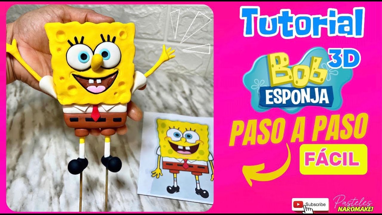 ¡Increíble! Cómo Hacer a Bob Esponja en Fondant Paso a Paso 🍰🎨 | Tutorial Fácil y Divertido