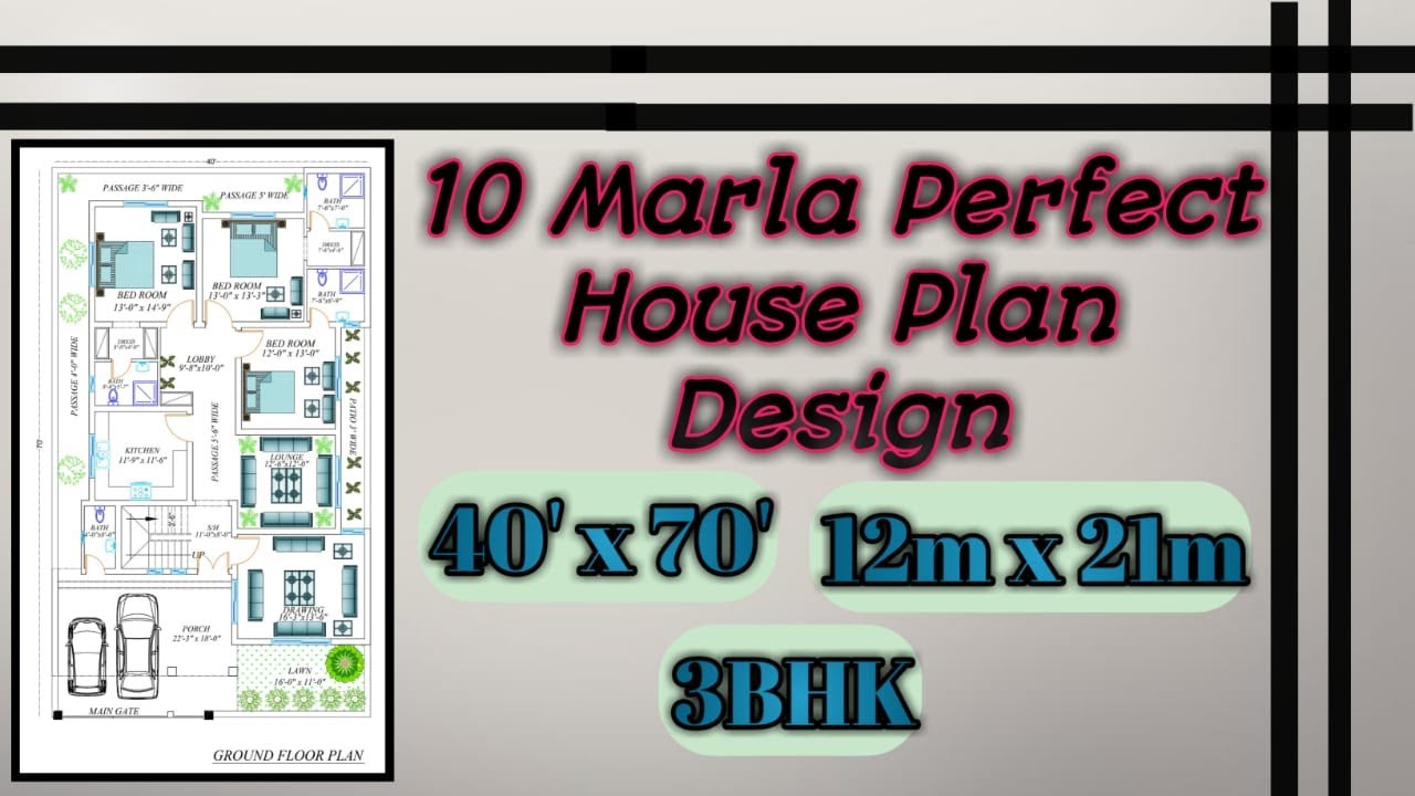 40x70 Perfect House Design 2020 || 10 Marla House design in Pakistan || Ground floor || In Urdu
