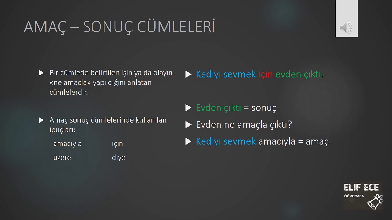 CÜMLEDE ANLAM 5 - AMAÇ - SONUÇ CÜMLELERİ