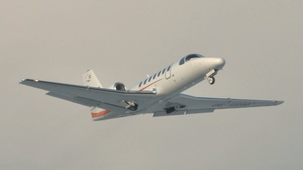 Cessna 550 Citation Encore from The Flying Bulls OE-GDM departure Salzburg Airport SZG LOWS