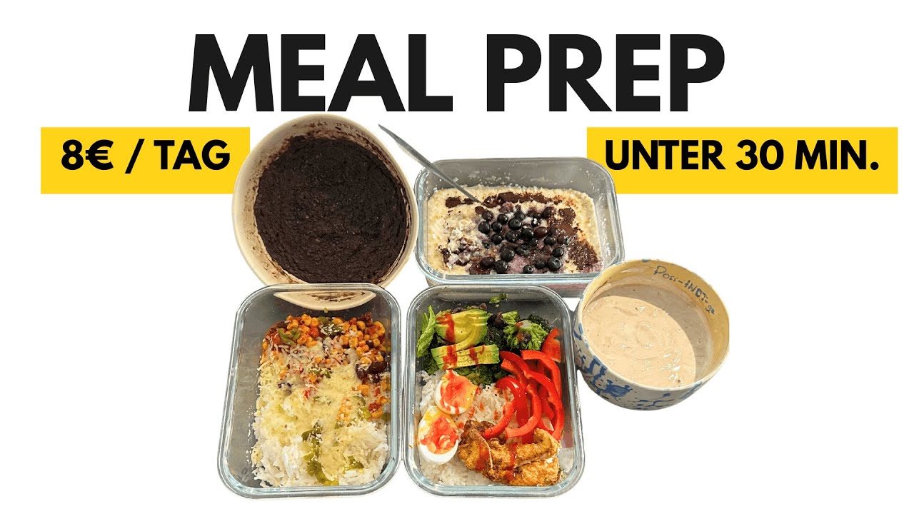 High Protein Meal Prep in unter 30 Minuten für den GANZEN TAG!