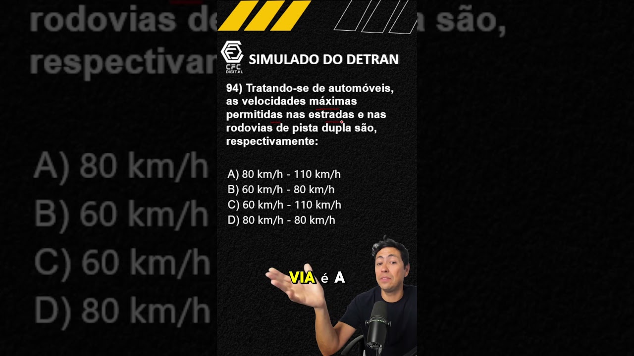Legisla&ccedil;&atilde;o de tr&acirc;nsito - classifica&ccedil;&atilde;o das vias e velocidades🚦 #autoescola #cfcdigital